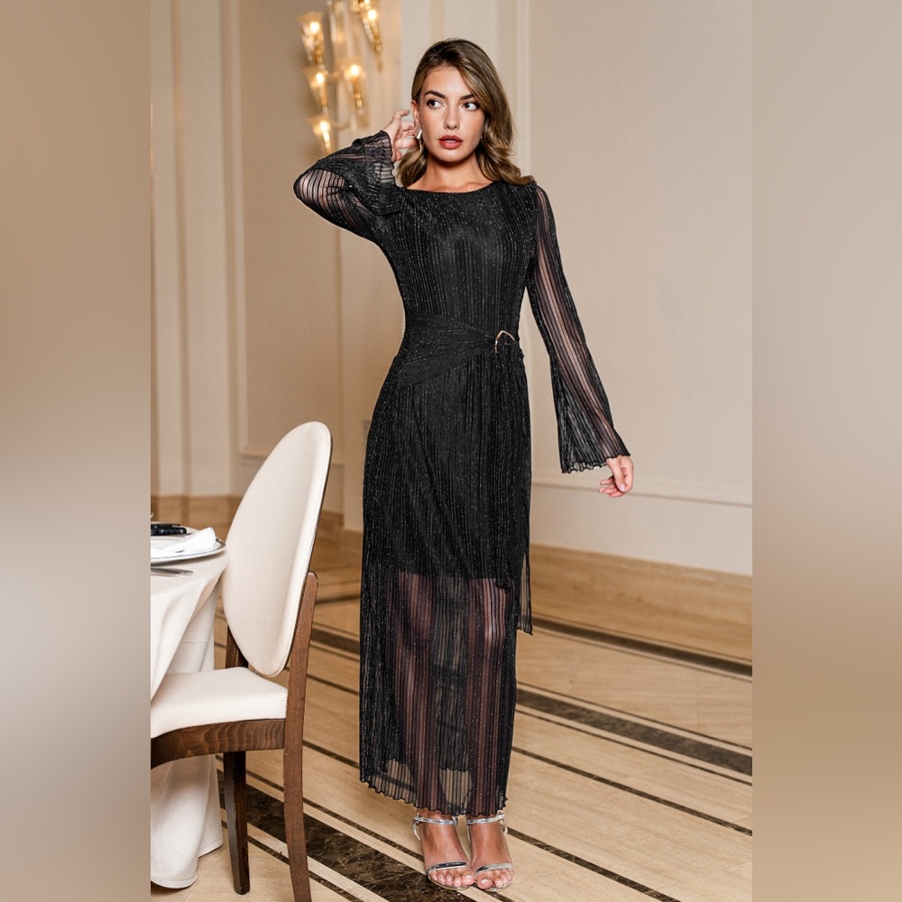 NWT CUPSHE Big Star Black Maxi Dress